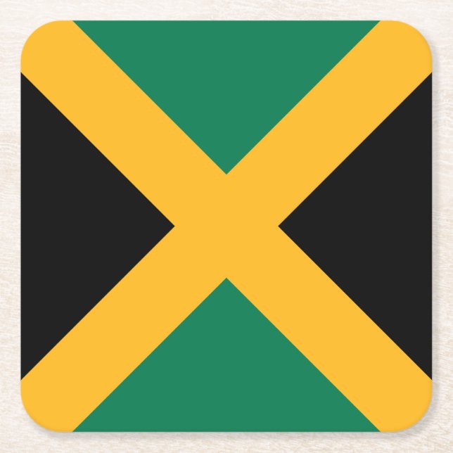 Dessous De Verre Carré Drapeau Jamaïque (Devant)