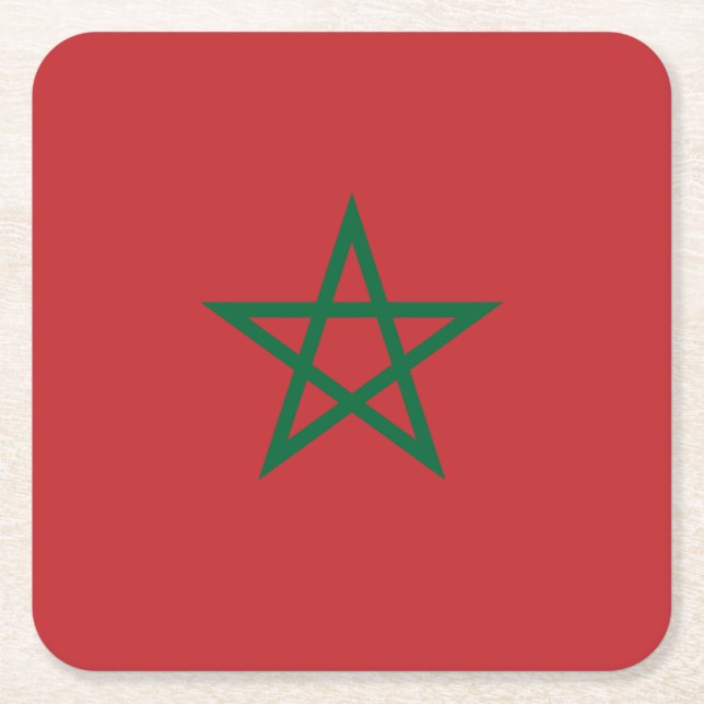 Dessous De Verre Carré Drapeau Maroc (Devant)