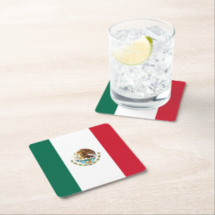 Dessous De Verre Carré Drapeau Mexicain
