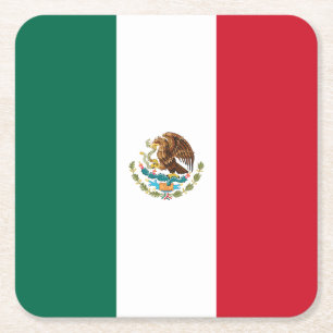 Dessous De Verre Carré Drapeau mexicain