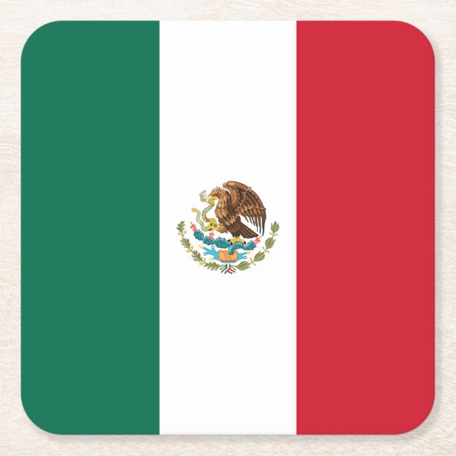 Dessous De Verre Carré Drapeau mexicain (Devant)