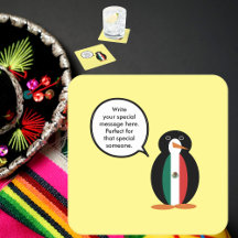 Drapeau Mexicain Ms. Penguin Parlante Rond Papier