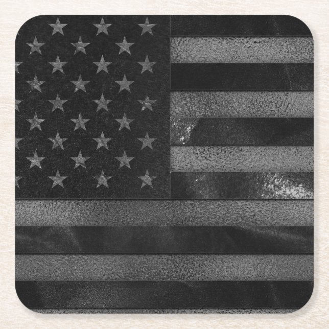 Dessous De Verre Carré Drapeau noir (Devant)