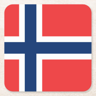 Dessous De Verre Carré Drapeau norvégien de Norvège de boissons en papier