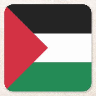 Dessous De Verre Carré Drapeau palestinien