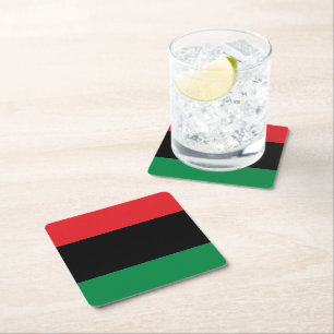Dessous De Verre Carré Drapeau panafricain, Joyeux Kwanzaa