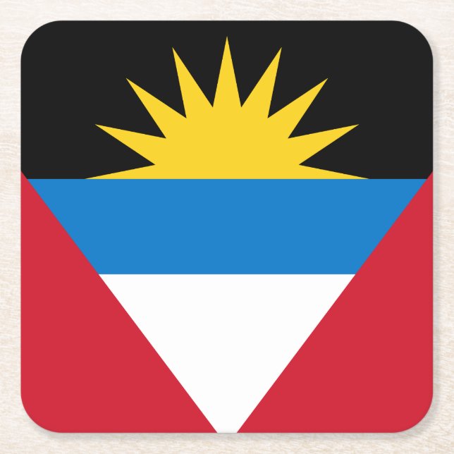 Dessous De Verre Carré Drapeau patriotique d'Antigua-et-Barbuda (Devant)