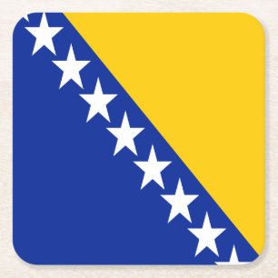 Dessous De Verre Carré Drapeau patriotique de Bosnie-Herzégovine