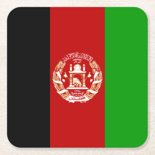 Dessous De Verre Carré Drapeau patriotique de l'Afghanistan