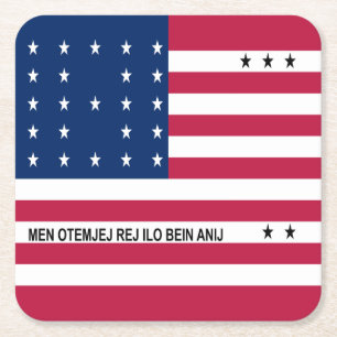 Dessous De Verre Carré Drapeau patriotique de l'atoll de Bikini