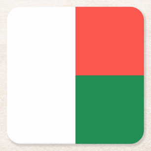 Dessous De Verre Carré Drapeau patriotique de Madagascar