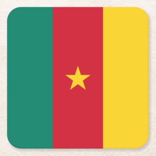 Dessous De Verre Carré Drapeau patriotique du Cameroun