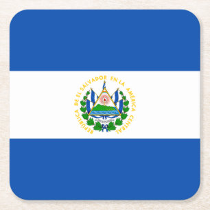 Dessous De Verre Carré Drapeau patriotique El Salvador