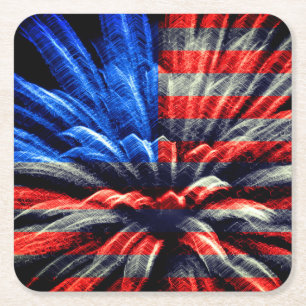Dessous De Verre Carré Drapeau Patriotique États-Unis