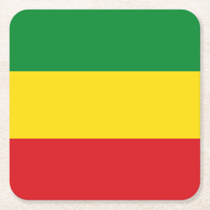 Dessous De Verre Carré Drapeau rastafarien Rasta Ethiopie