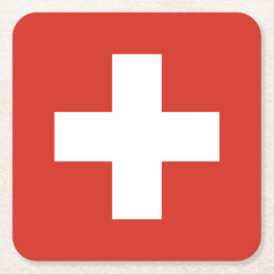 Dessous De Verre Carré Drapeau Suisse