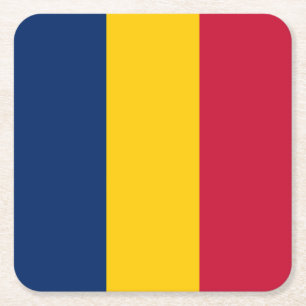 Dessous De Verre Carré Drapeau Tchad