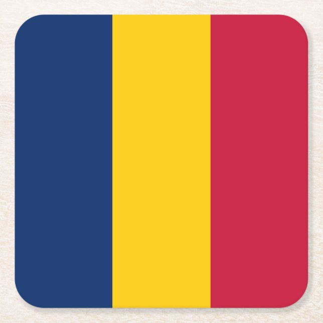 Dessous De Verre Carré Drapeau Tchad (Devant)
