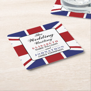 Dessous De Verre Carré Drapeau Union Jack Mariage britannique