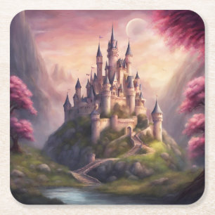 Dessous De Verre Carré Dreamy Imaginaire Castle Artwork