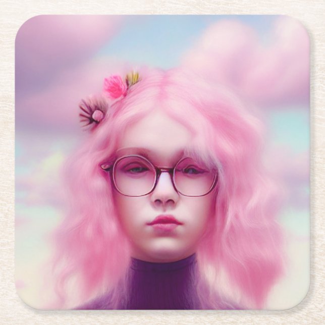 Dessous De Verre Carré Dreamy Rose (Devant)