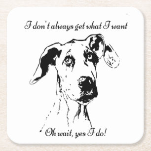 Dessous De Verre Carré Drôle grand Danse Goutté Chien Humour Citation