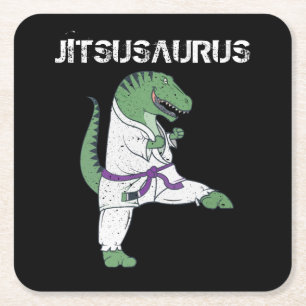 Dessous De Verre Carré Drôle Jujitsu, T-Rex Jiu Jitsu Cadeaux de ceinture