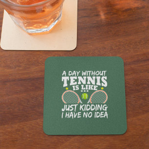 Dessous De Verre Carré Drôle Tennis Cote Typographie