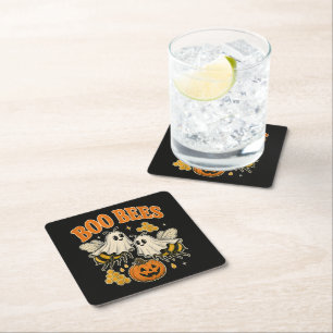 Dessous De Verre Carré Drôles d'abeilles fantômes drôles abeilles Hallowe