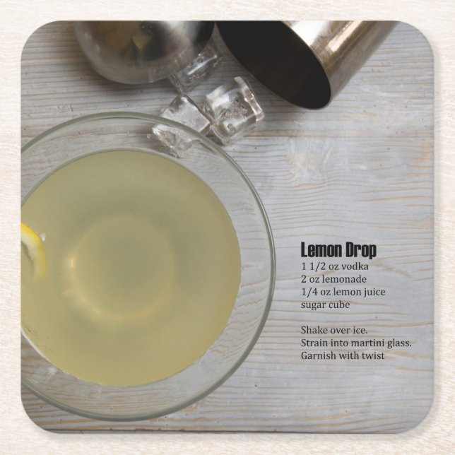Dessous De Verre Carré Drop de citron classique (Devant)