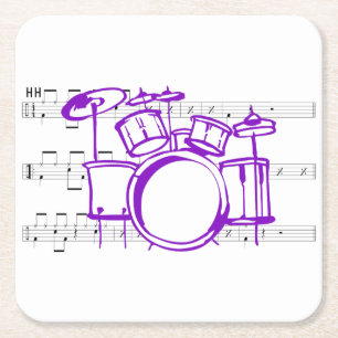Dessous De Verre Carré Drum Set et musique