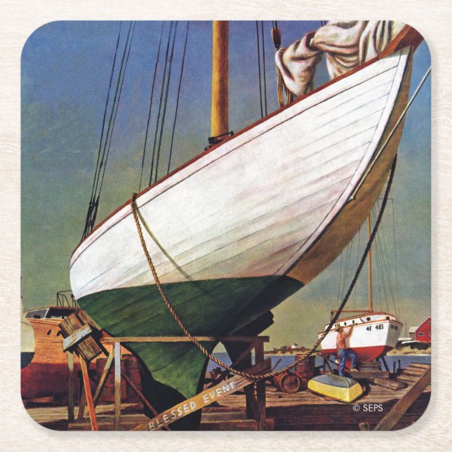 Dessous De Verre Carré Dry Dock par John Atherton (Devant)