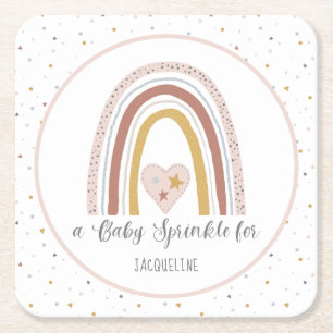 Dessous De Verre Carré Dusty Pink Modern Rainbow Gold Girl