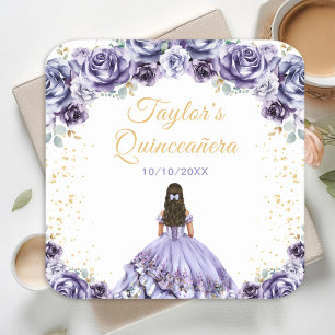 Dessous De Verre Carré Dusty Purple Princess Fleur Quinceañera