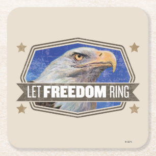 Dessous De Verre Carré Eagle-Laissez l'anneau de liberté