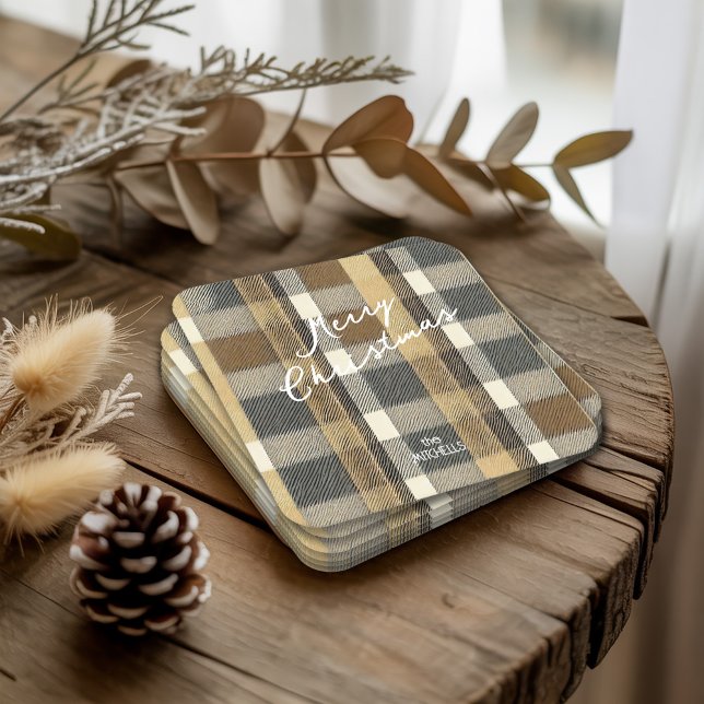 Dessous De Verre Carré Earth Tones Gold Christmas Motif#7 ID1009 (Créateur téléchargé)