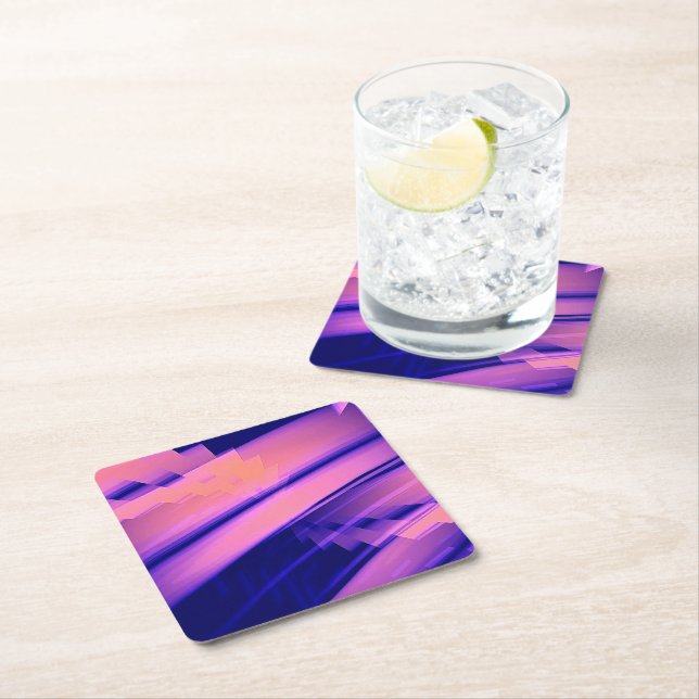 DESSOUS DE VERRE CARRÉ EAU DE CHUTE ABSTRAITE (En situation)