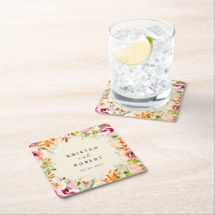 Dessous De Verre Carré Eau Jardin Mariage Floral