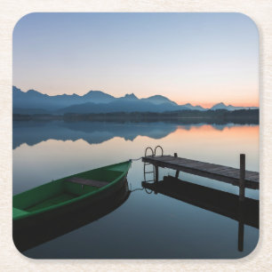 Dessous De Verre Carré Eau Lac Hopfen Alpes bavaroises Allemagne