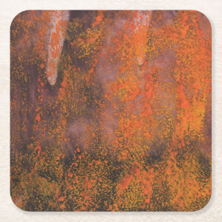 Dessous De Verre Carré éclaboussures orange Abstraites