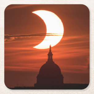 Dessous De Verre Carré Éclipse solaire 2021