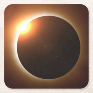 Dessous De Verre Carré Éclipse solaire totale