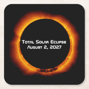Dessous De Verre Carré Éclipse solaire totale du siècle 2027