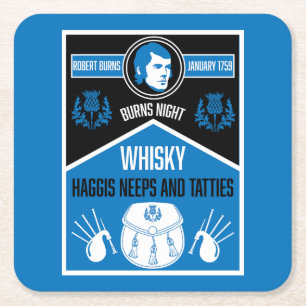 Dessous De Verre Carré Ecosse Burns Night