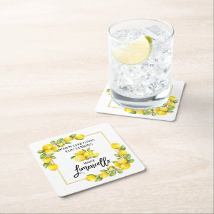Dessous De Verre Carré Écran de brosse Lemons Limoncello