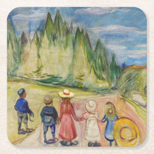 Dessous De Verre Carré Edvard Munch - La forêt Fairytale