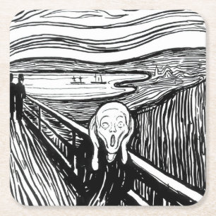 Dessous De Verre Carré Edvard Munch - La lithographie de cri