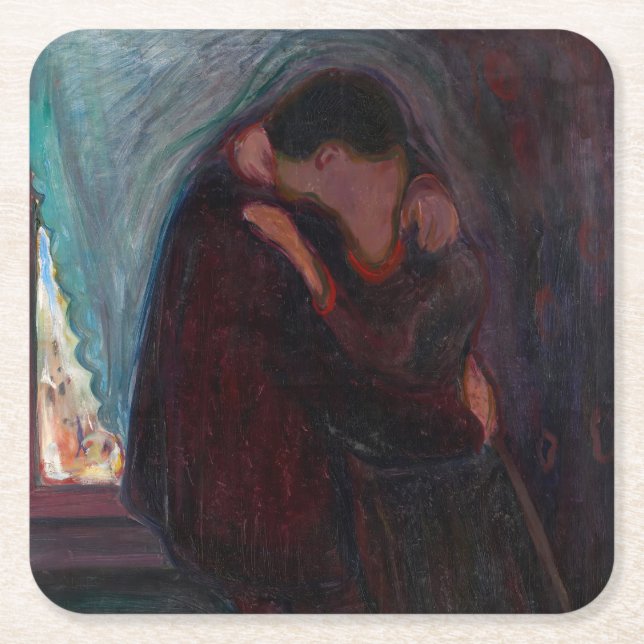 Dessous De Verre Carré Edvard Munch - Le baiser (Devant)