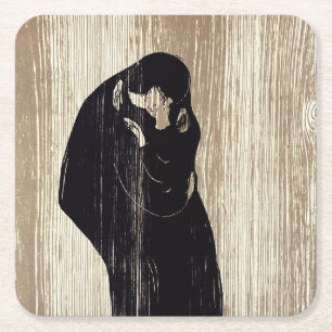 Dessous De Verre Carré Edvard Munch - Le Kiss IV