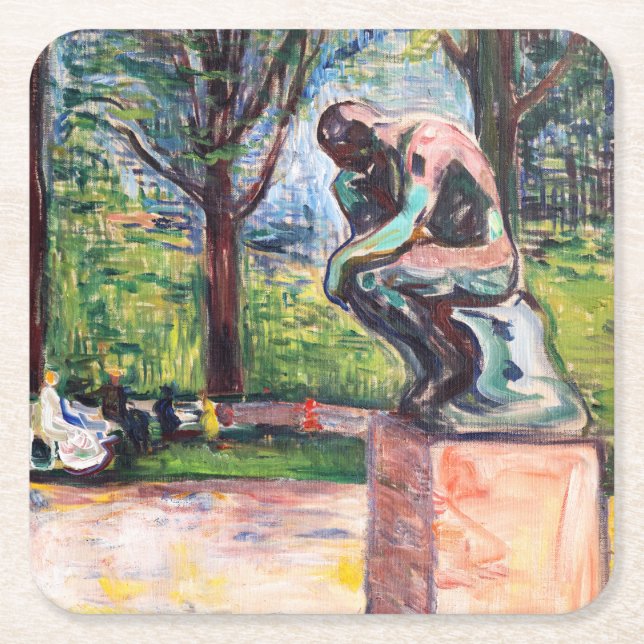 Dessous De Verre Carré Edvard Munch - Le penseur de Rodin (Devant)
